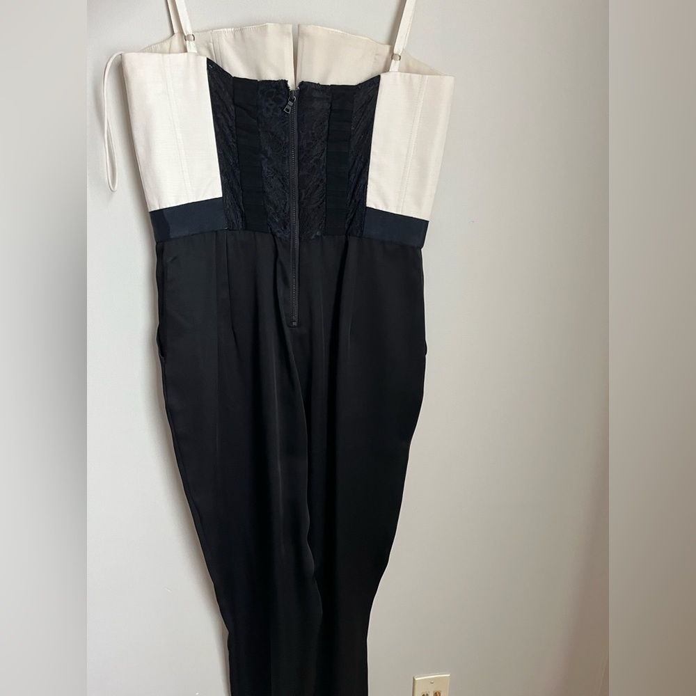 Alice and Olivia lace and satin jumpsuit